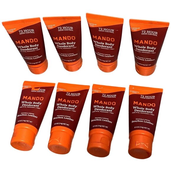 8 Mando Whole Body Deodorant Bourbon Leather 72 Hour Odor Control 0.5oz Mini - Picture 2 of 4